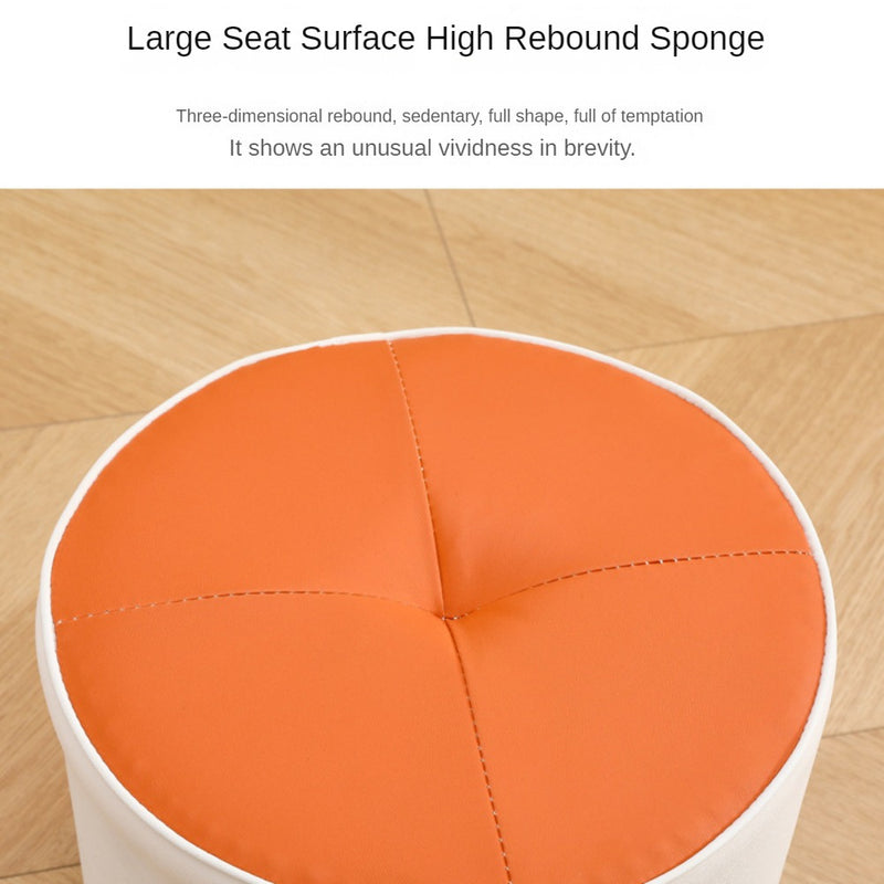Taburete Cambiador de Zapatos de Lujo con Parte Superior Redonda - Cómodo y Duradero con Acolchado Suave, Construcción de Madera Maciza, Estilo Clásico para Decoración del Hogar