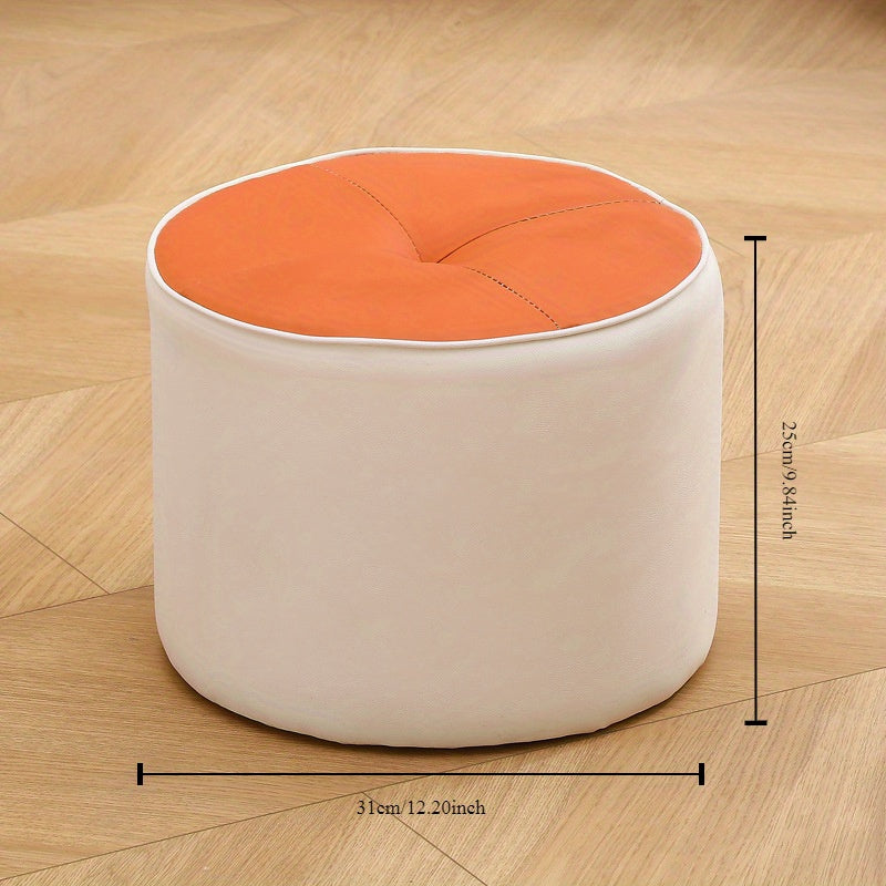 Taburete Cambiador de Zapatos de Lujo con Parte Superior Redonda - Cómodo y Duradero con Acolchado Suave, Construcción de Madera Maciza, Estilo Clásico para Decoración del Hogar