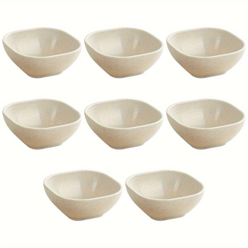 Juego de 8 tazones cuadrados para salsas - Ideales para vinagre, aderezos y condimentos - Plástico resistente, perfecto para el hogar, restaurantes y food trucks