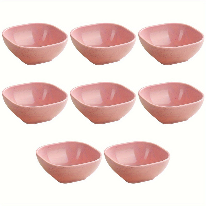 Juego de 8 tazones cuadrados para salsas - Ideales para vinagre, aderezos y condimentos - Plástico resistente, perfecto para el hogar, restaurantes y food trucks