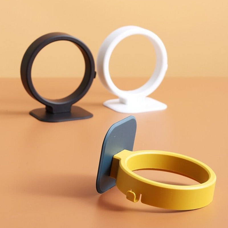 1 Estante para Secador de Pelo Sin Perforación, Organizador Multifuncional Montado en la Pared para Baño, Diseño Único y Ahorrador de Espacio, Material Plástico
