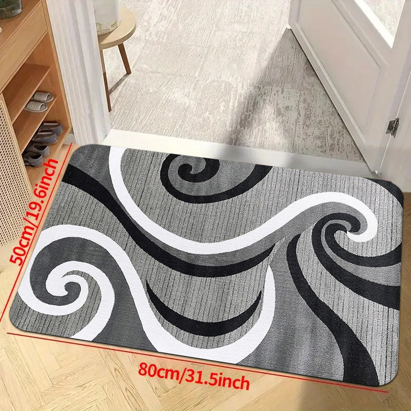 1 pieza, alfombra moderna para sala, diseño de líneas simples, alfombra suave, 1.2 cm de grosor, lavable, antideslizante, para sala, patio, oficina y cocina