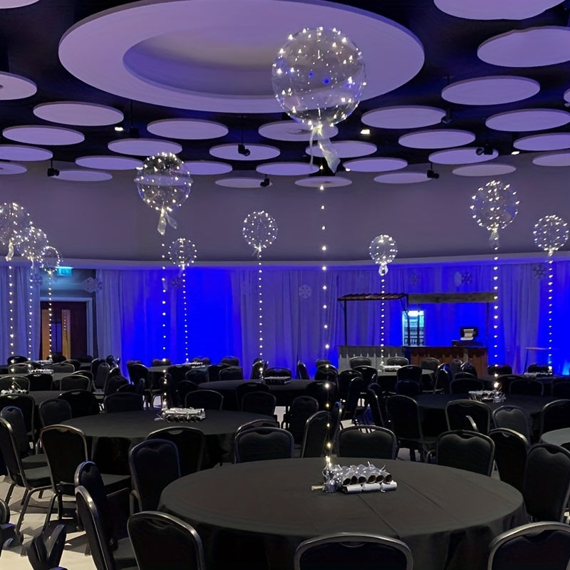 Luces LED para globos, 10 unidades de luces de cadena de bolas Bobo transparentes para decoración, iluminación LED blanca fría para cumpleaños, bodas, aniversarios, San Valentín, Navidad - Alimentación por batería, voltaje de funcionamiento ≤36 V (sin he