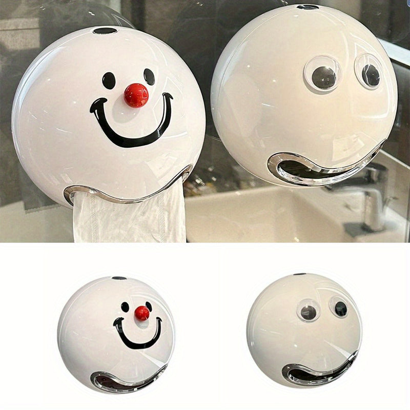 Contenedor Creativo para Papel Higiénico Montado en la Pared, Cubierta de Plástico Conveniente y Decorativa con Ojos, Soporte para Rollo de Papel Higiénico Suministros de Baño