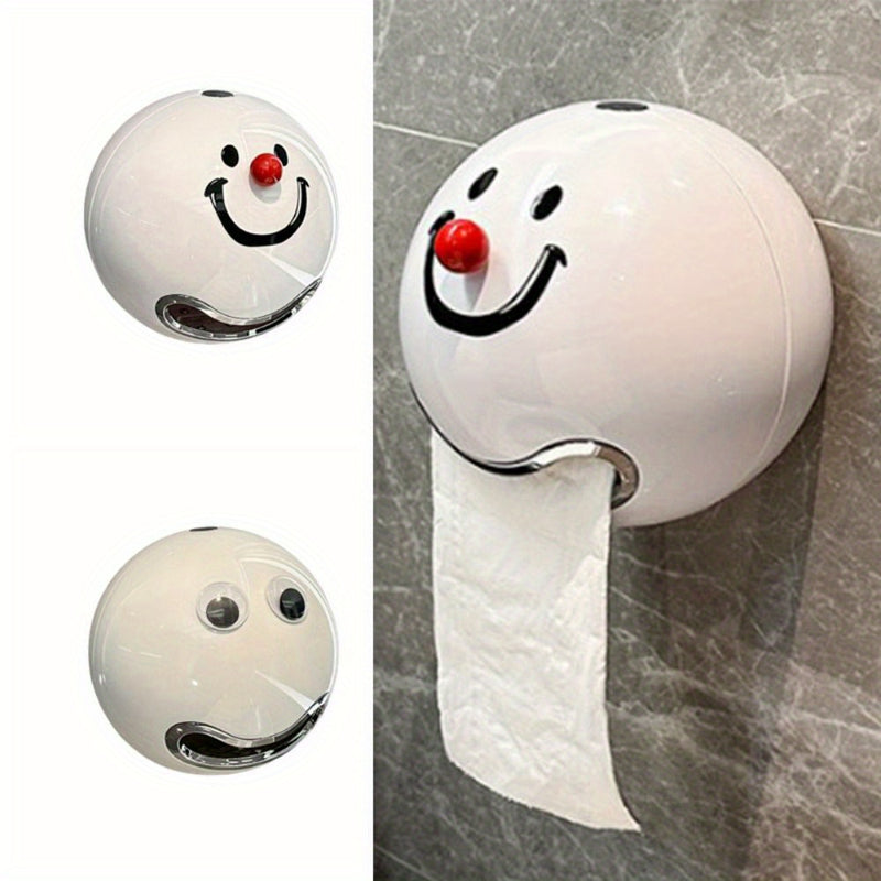 Contenedor Creativo para Papel Higiénico Montado en la Pared, Cubierta de Plástico Conveniente y Decorativa con Ojos, Soporte para Rollo de Papel Higiénico Suministros de Baño