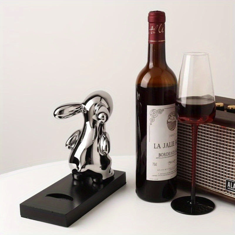 1pc Nuevo Beihanmei Creativo Portavinos de Conejo, Salón, Hogar, Mudanza, Regalo, Selección Estricta, Gabinete de Vino de Cerámica Decoración