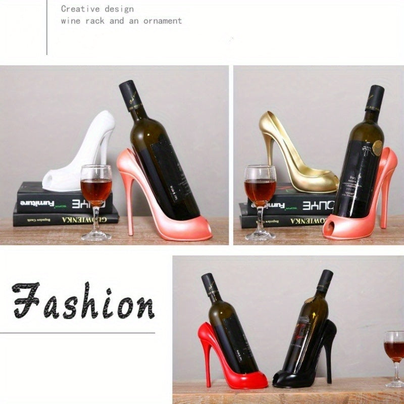 1pc Estante de Vino en Forma de Tacones Altos de Resina Creativa Estante de Vino Tinto Decoración para el Hogar