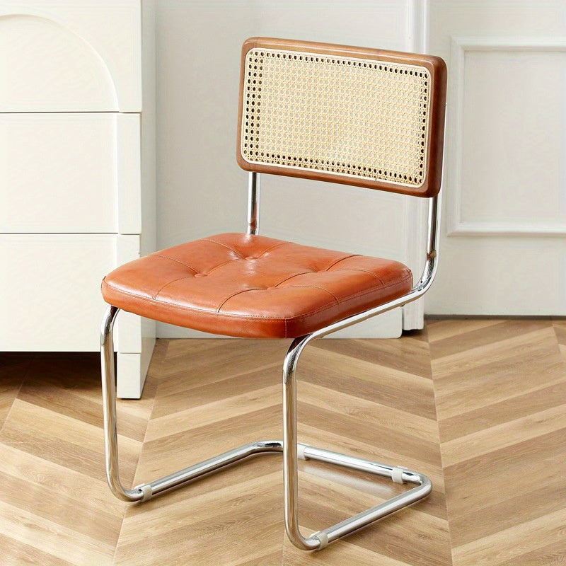 1 silla de comedor ergonómica con respaldo de ratán y asa, asiento ajustable para patio y hogar, operación manual, respaldo sólido, mantenimiento de limpieza localizada, adecuada para adultos - Ideal para superficies de suelo duro