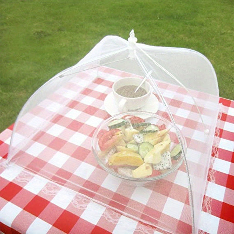Cubierta de comida de malla blanca, protector de mesa plegable para picnic, gran mantel impermeable a la polvo, herramienta versátil para restaurante y cocina, camión de comida, decoración de Eid Mubarak, equipo de servicio de comida, vajilla para buffet