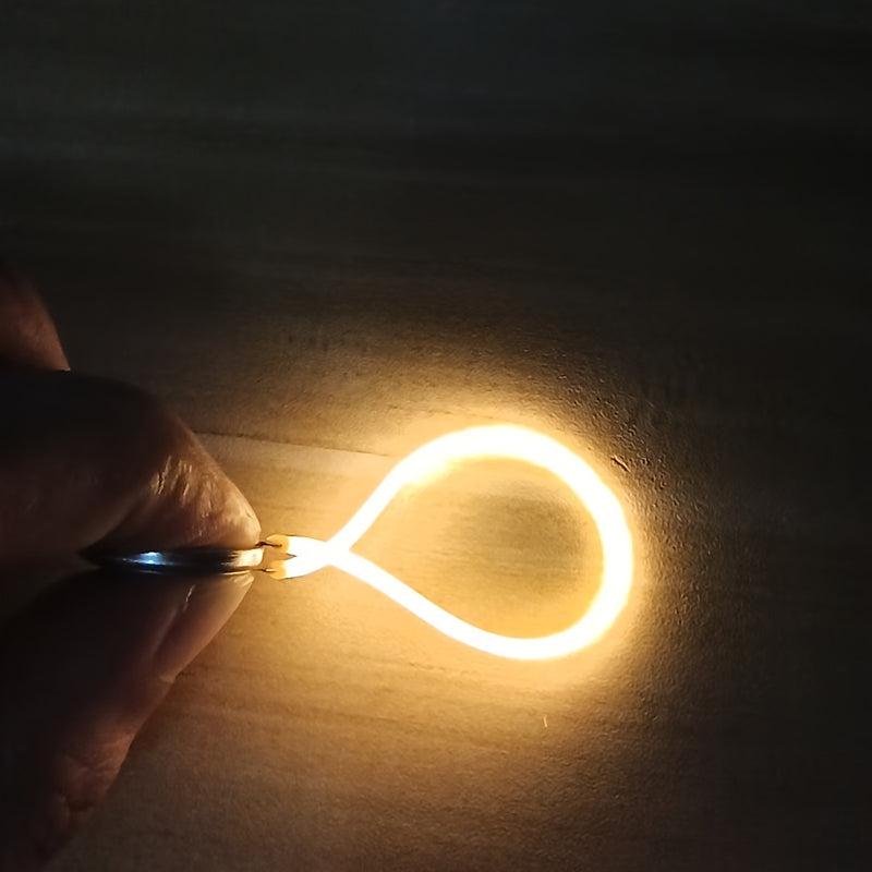 Tira de luces LED de silicona de 4 unidades con chip FCOB, iluminación flexible con batería, 0,5W, decoración DIY, opciones de regalo creativas - Filamento de bombilla espiral de diodo, tamaños múltiples, no incluye batería