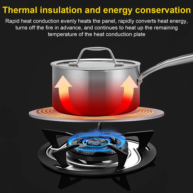 Placa de conversión de inducción de 20 cm - Difusor de calor de acero inoxidable con mango para estufa de gas, herramienta de cocina de ahorro de energía para una distribución uniforme del calor, compatible con utensilios de cocina no inductivos