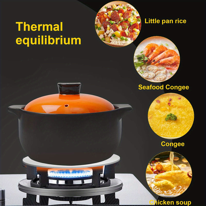 Placa de conversión de inducción de 20 cm - Difusor de calor de acero inoxidable con mango para estufa de gas, herramienta de cocina de ahorro de energía para una distribución uniforme del calor, compatible con utensilios de cocina no inductivos