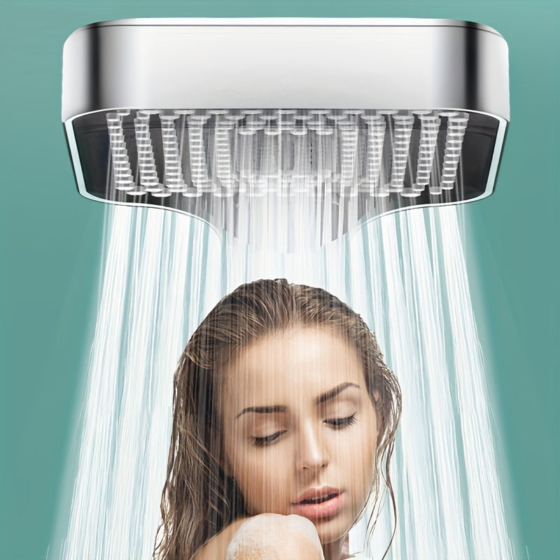 Cabezal de ducha de mano de alta presión con pulverización ajustable, 1 pieza, montaje de bayoneta, plástico duradero, diseño cuadrado, accesorio de baño eficiente en el uso del agua