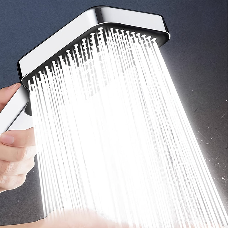 Cabezal de ducha de mano de alta presión con pulverización ajustable, 1 pieza, montaje de bayoneta, plástico duradero, diseño cuadrado, accesorio de baño eficiente en el uso del agua