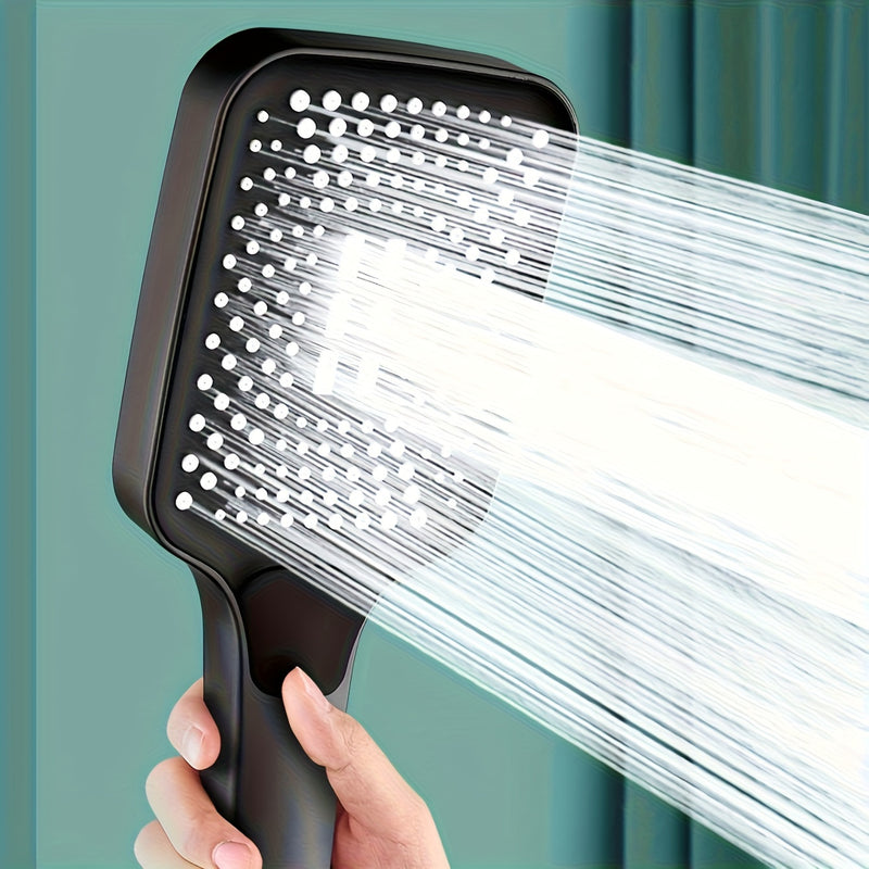 Cabezal de ducha de mano de alta presión con pulverización ajustable, 1 pieza, montaje de bayoneta, plástico duradero, diseño cuadrado, accesorio de baño eficiente en el uso del agua