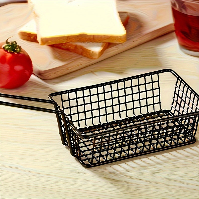 Cesta de bocadillos de acero inoxidable - 1 pieza, soporte creativo para papas fritas estilo americano, bandeja de servicio de alimentos de calidad duradera para restaurante para aperitivos, papas fritas, pollo frito