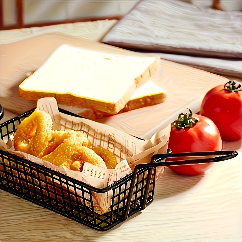 Cesta de bocadillos de acero inoxidable - 1 pieza, soporte creativo para papas fritas estilo americano, bandeja de servicio de alimentos de calidad duradera para restaurante para aperitivos, papas fritas, pollo frito