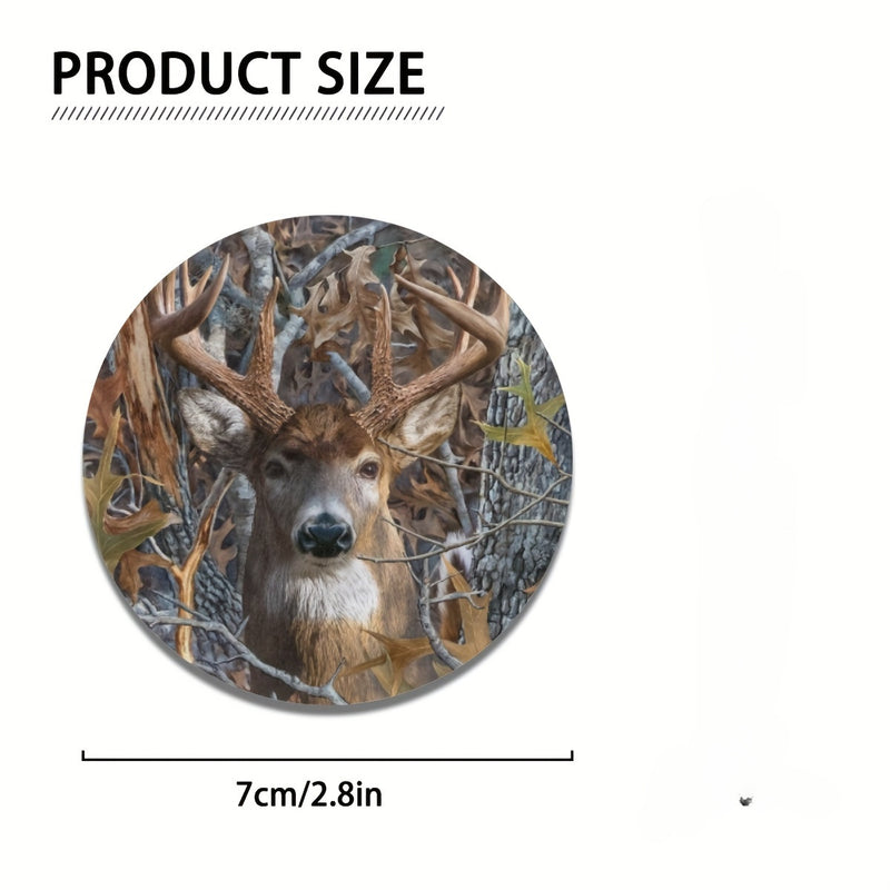 2pcs Posavasos Absorbentes para Portavasos de Coche con Camuflaje de Ciervo - EVA, Perfectos para Vehículos y Escritorio de Casa, Regalo Ideal para Cazadores