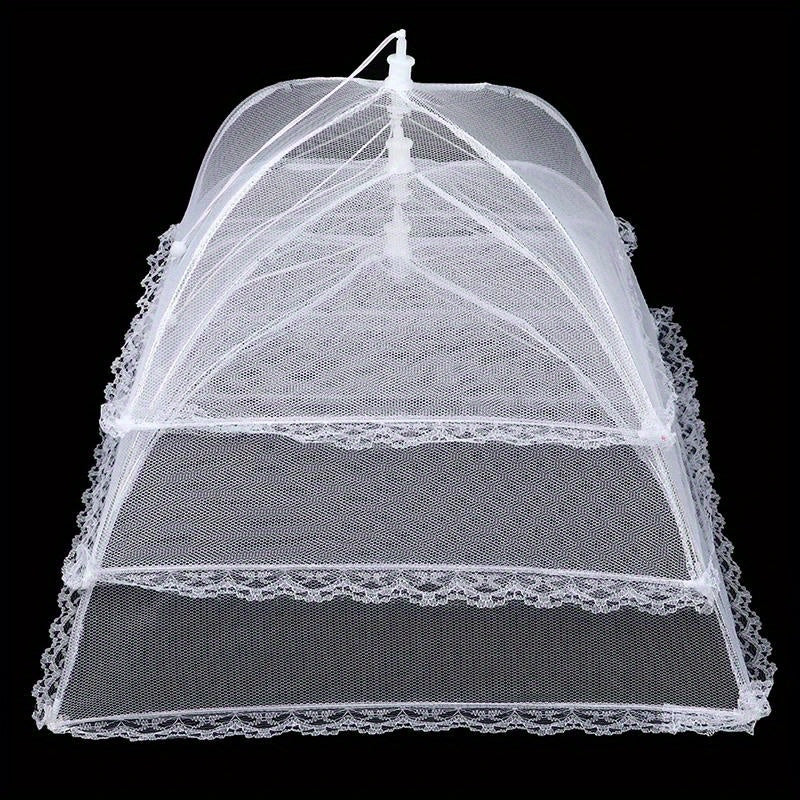 1pc de Mallas de Alimentos para exteriores, Tenda Plegable de Plato de Servicio, Malla de Red de Paraguas para la Protección de Platos para Picnic y Cocina