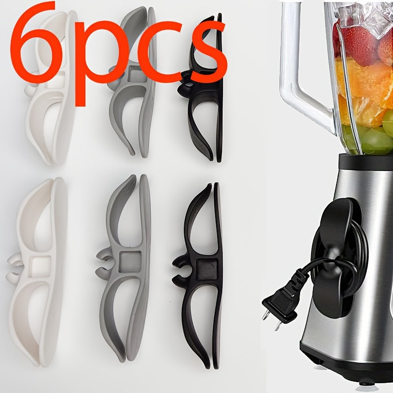6 clips organizadores de cables de TPU para electrodomésticos de cocina, soportes de gestión de cables, fijador de envoltura de cables para freidoras de aire, batidoras, cafeteras - Solución de almacenamiento de cables sin batería