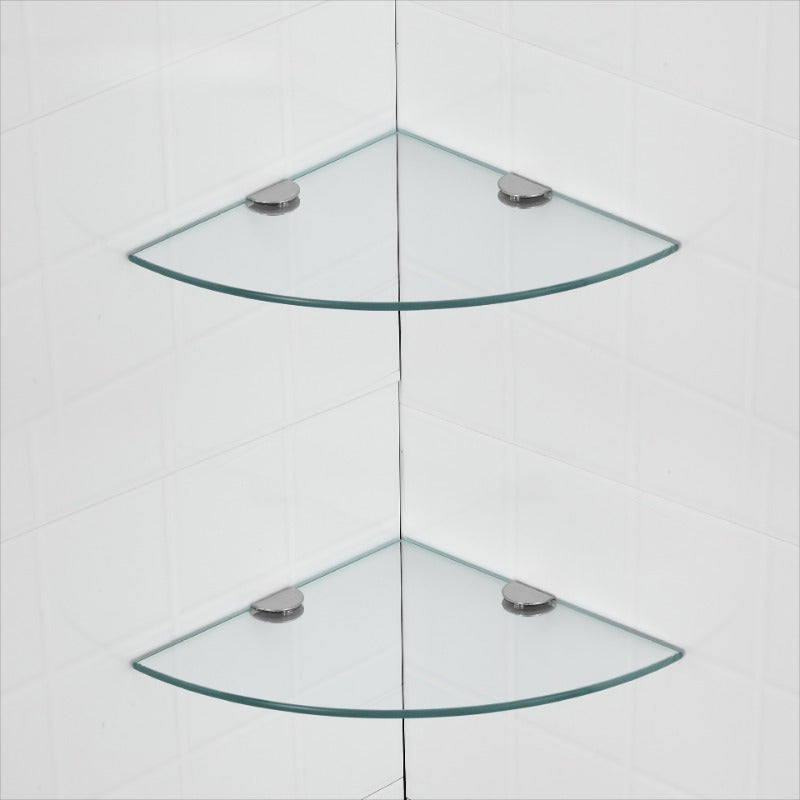 2 pzas Estantes Esquineros Triangulares sin Marco de Vidrio para Colgar en la Pared para Baño, Ducha, Aseo - Estante Flotante Montado en la Pared para Varios Tipos de Habitaciones