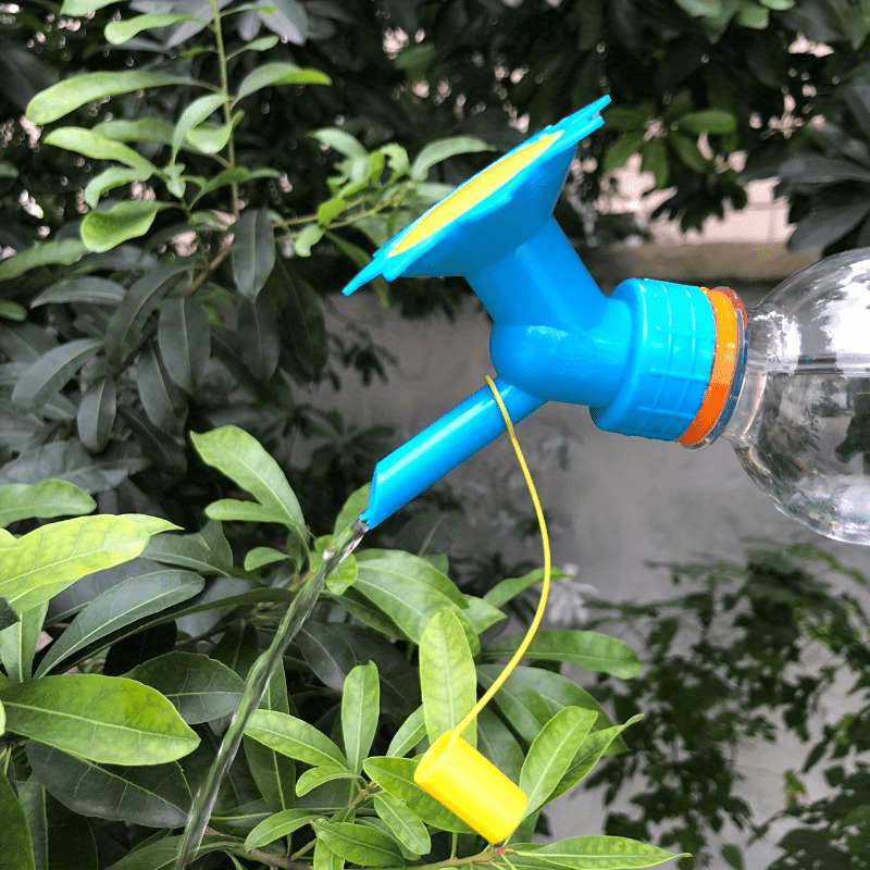 Juego de 5 regaderas de plástico ajustables con doble rociador, ideal para plantas de interior y exterior, herramientas de riego para jardín, riego de plantas, boquilla ajustable, plástico duradero