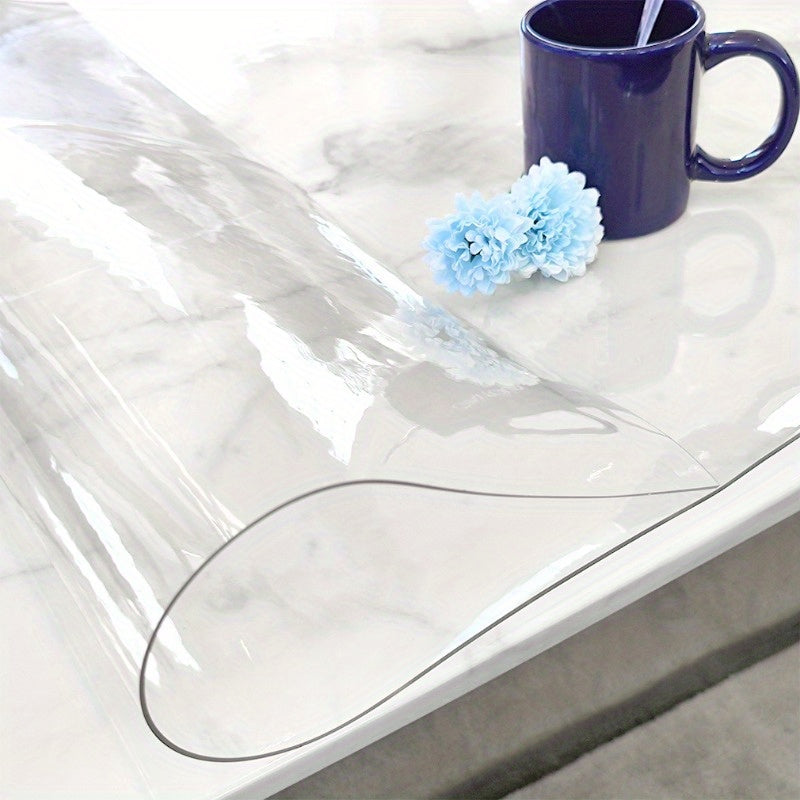 Protector de Mesa de Vinilo Transparente Premium de 1 Pieza - Espesor de 1.5mm, Cubierta para Mesas de Comedor, Mesas de Café y Escritorios
