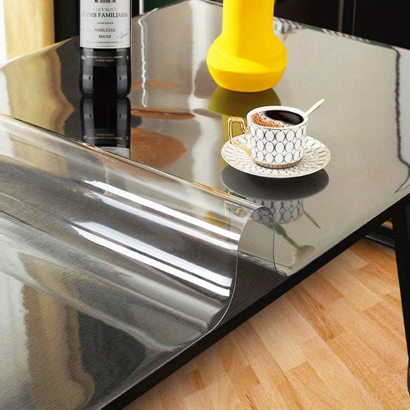 Protector de Mesa de Vinilo Transparente Premium de 1 Pieza - Espesor de 1.5mm, Cubierta para Mesas de Comedor, Mesas de Café y Escritorios