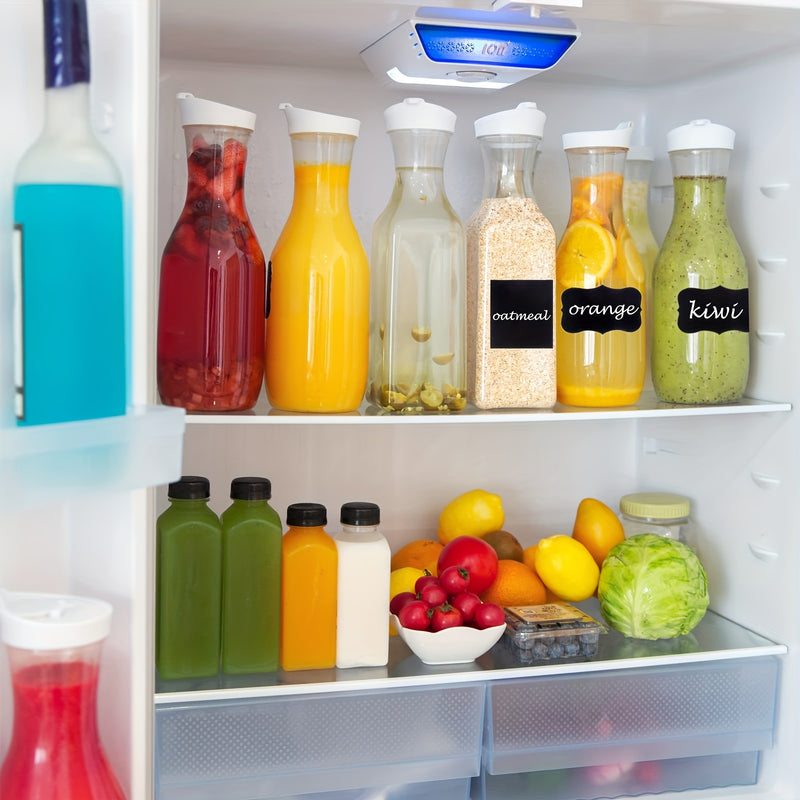 Botella plástica transparente cuadrada con tapa abatible de 1.5L, ideal para jugo, bebidas, leche, café y agua fría, perfecta para cocina y comedor, contenedor de bebidas libre de BPA
