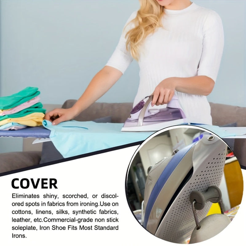 1 cubierta duradera para suela de plancha en teflón, protector antiadherente para planchas de ropa, evita quemaduras, compatible con la mayoría de planchas estándar, esencial para el hogar y viajes, repuestos para baño de RV