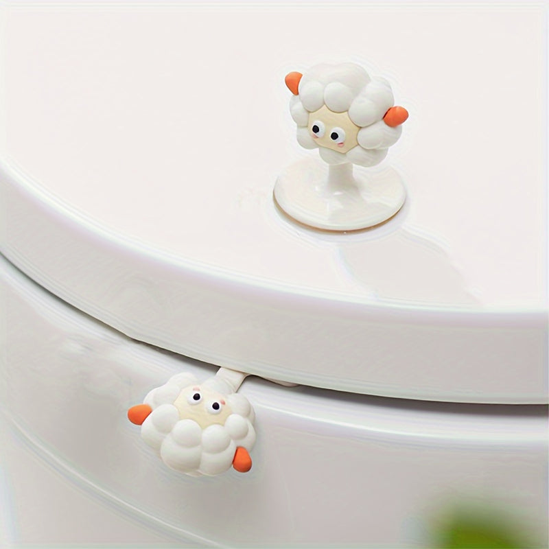 2-Pack de Manijas para Levantar la Tapa del Inodoro de Dibujos Animados - Elevadores de Asiento de Inodoro para Baño Fáciles de Usar con Diseño Antisuciedad, PVC Duradero, Accesorios Esenciales para el Hogar sin Electricidad