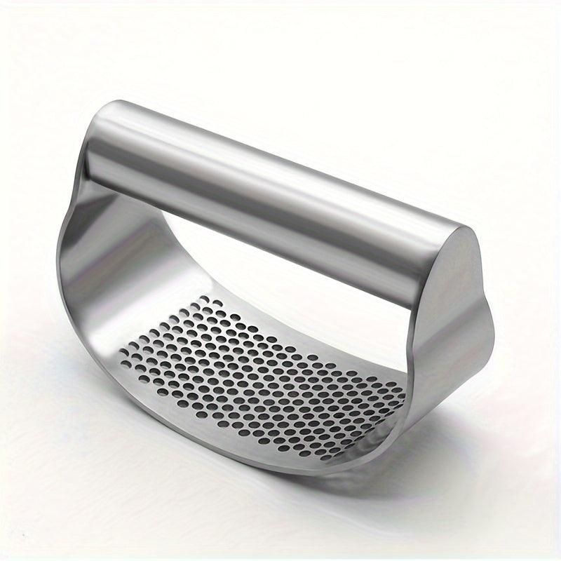 Prensa de ajo de acero inoxidable de primera calidad - Manual, gadget de cocina no eléctrico para una preparación fácil de alimentos, apto para lavavajillas y metal seguro para alimentos.