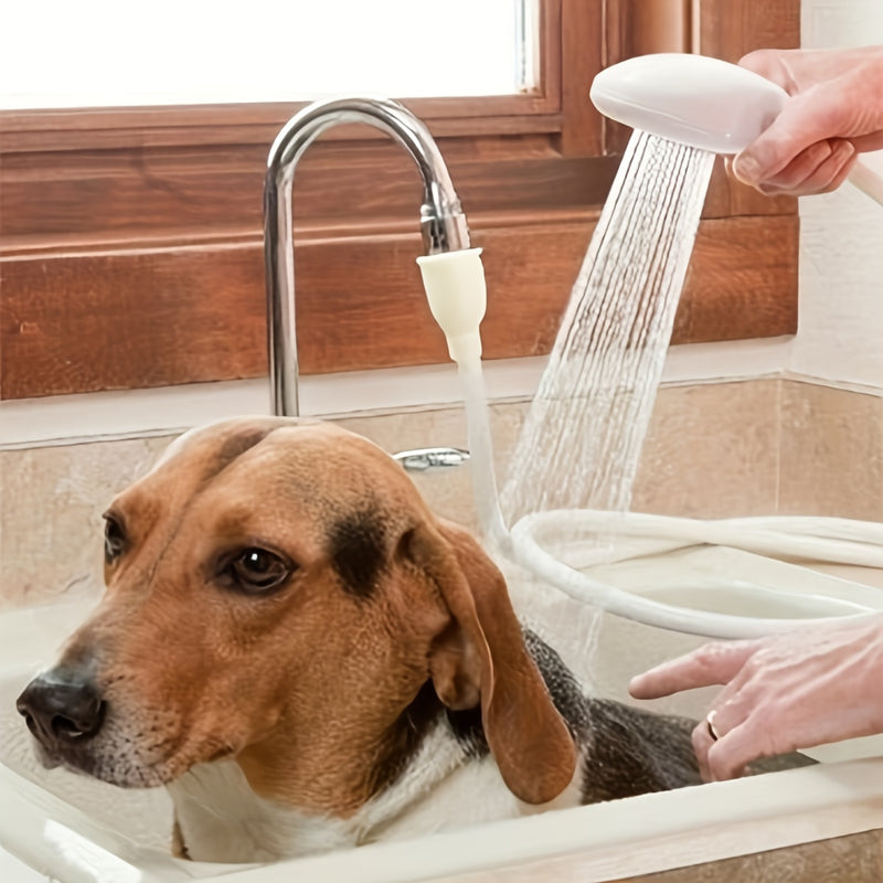 1 cabezal de ducha portátil con manguera - Flujo de alta presión, montaje en pared, diseño redondo de plástico para bañera y uso de baño, incluye boquilla de pulverización ajustable, duradero y fácil de limpiar, cabezal de ducha portátil para bañera, pul