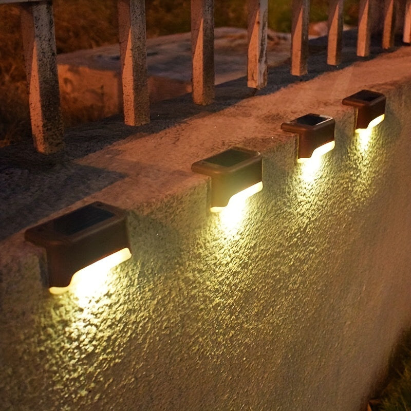 12pcs Luces Solares LED para Escalones - Fácil Instalación, Encendido/Apagado Automático para Terrazas, Escaleras, Cercas y Patios - Iluminación Exterior Eficiente en Energía