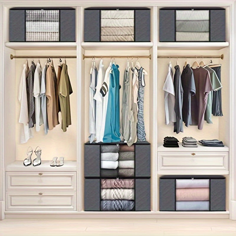 3 Cajas de Almacenamiento de Tela Plegables de Gran Capacidad - Perfectas para Organizar Dormitorios, Armarios, Ropa, Residencias, Spas y Armarios
