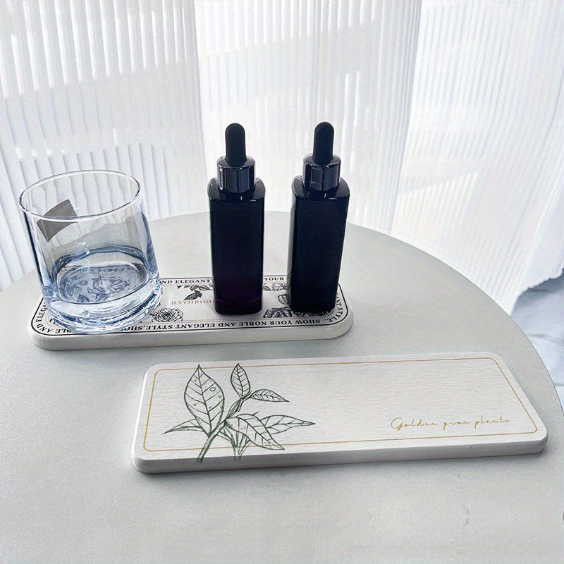 Alfombrilla de baño absorbente de gel de sílice: Soporte para cepillos de dientes y jabón para baño - 22,5 cm x 8,86 pulgadas