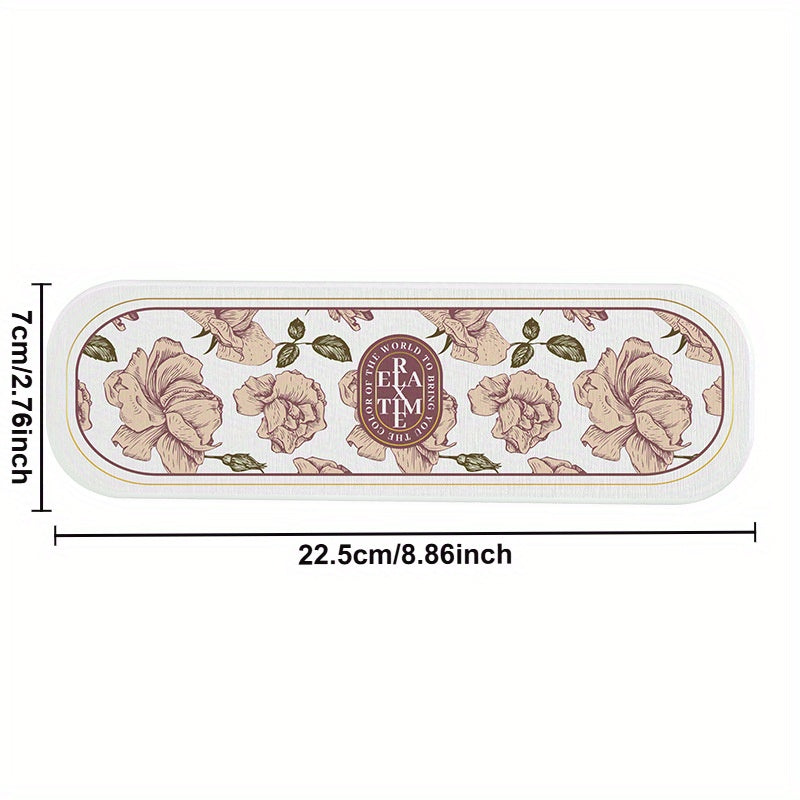 Alfombrilla de baño absorbente de gel de sílice: Soporte para cepillos de dientes y jabón para baño - 22,5 cm x 8,86 pulgadas