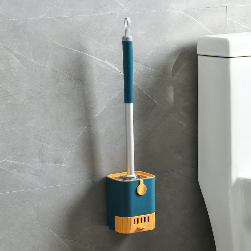 Juego de 1 escobilla para inodoro de pared, con mango largo duradero, cerdas flexibles para limpieza profunda, sin rincones inalcanzables, diseño ahorrador de espacio, ideal para baños de hogar y hoteles