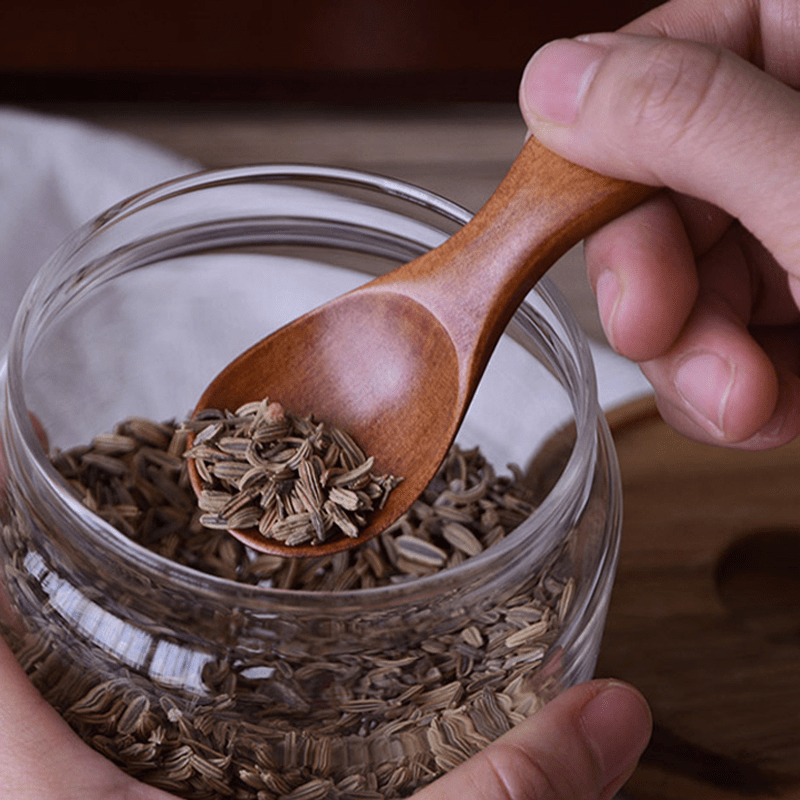 Cuchara de madera elegante con mango - Diseño pequeño y delicado para decoración del hogar y la mesa, ideal para helado y postres, utensilios para postres | Elegante vajilla | Cuchara de madera duradera