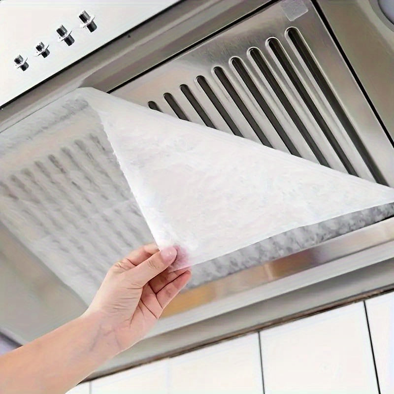 12 piezas de papel de filtro de campana extractora absorbente de aceite con pegatinas a prueba de aceite - Resistente a altas temperaturas, ajuste universal, filtrado de grasa eficiente, fácil de instalar, filtro de campana extractora