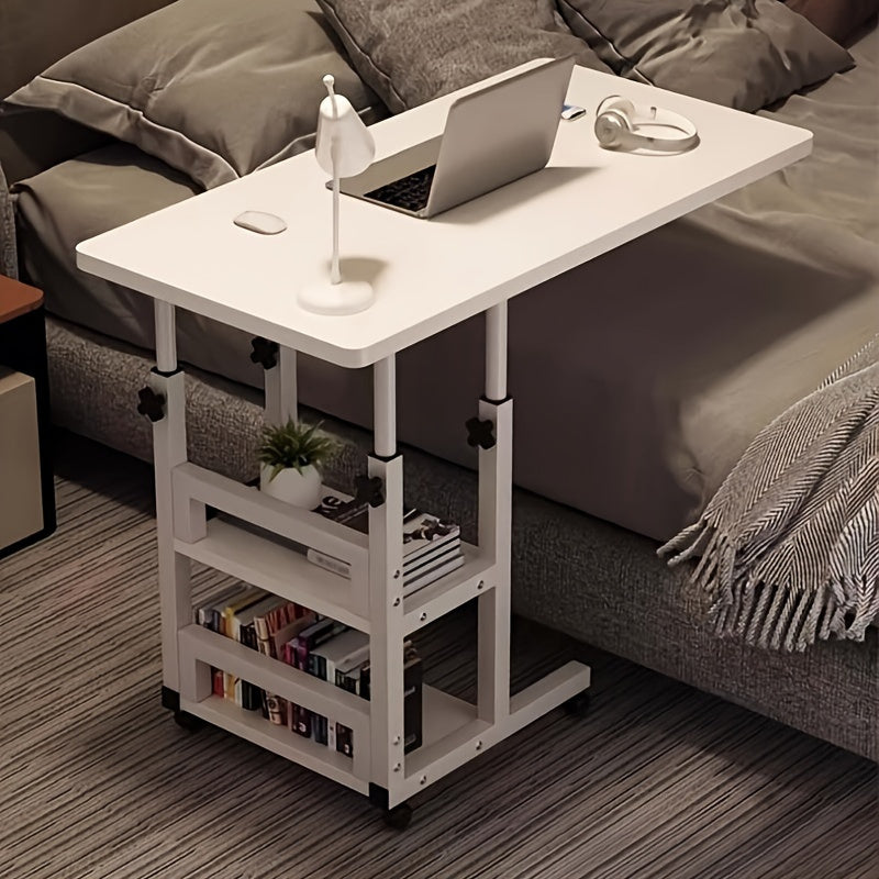 Tabla Plegable de Altura Ajustable y Extensible - Escritorio Portátil Sin Madera para Oficina en Casa, Dormitorio y Uso al Lado del Sofá - Diseño Ahorra Espacio, Muebles de Oficina
