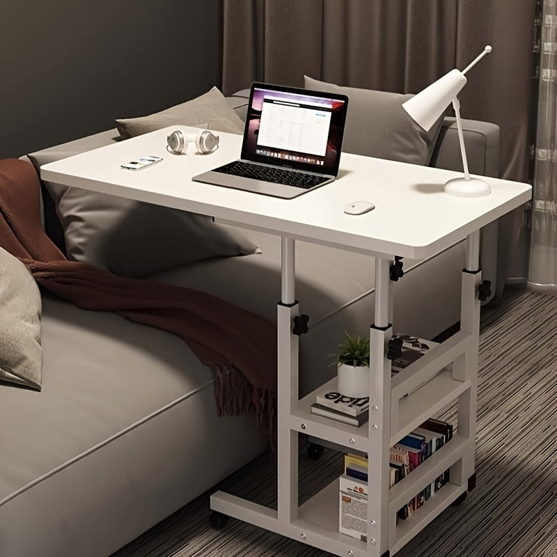 Tabla Plegable de Altura Ajustable y Extensible - Escritorio Portátil Sin Madera para Oficina en Casa, Dormitorio y Uso al Lado del Sofá - Diseño Ahorra Espacio, Muebles de Oficina