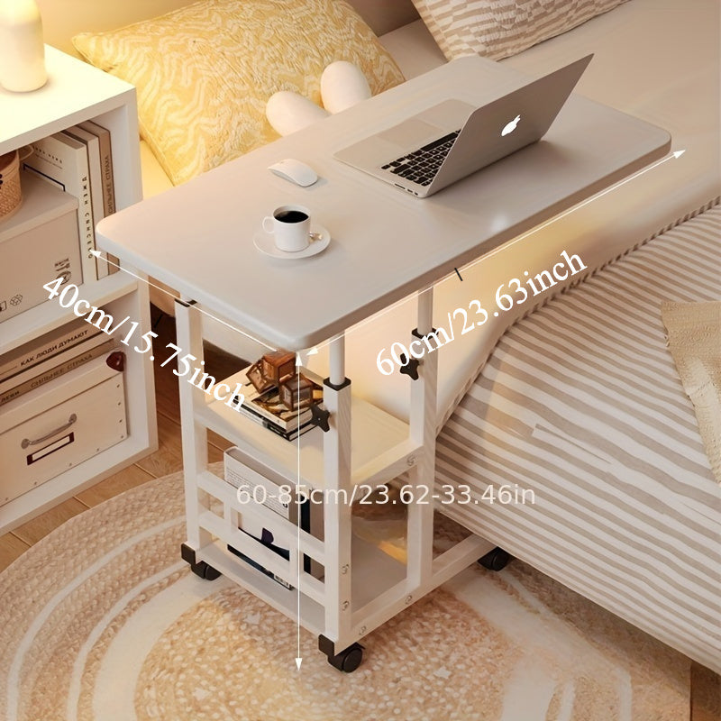 Tabla Plegable de Altura Ajustable y Extensible - Escritorio Portátil Sin Madera para Oficina en Casa, Dormitorio y Uso al Lado del Sofá - Diseño Ahorra Espacio, Muebles de Oficina