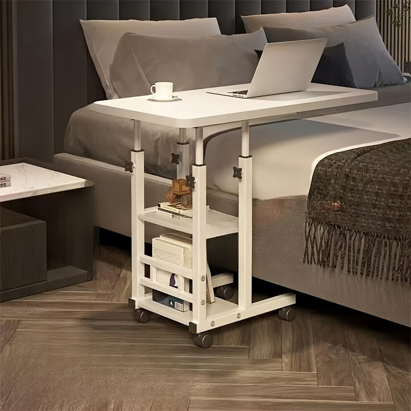 Tabla Plegable de Altura Ajustable y Extensible - Escritorio Portátil Sin Madera para Oficina en Casa, Dormitorio y Uso al Lado del Sofá - Diseño Ahorra Espacio, Muebles de Oficina