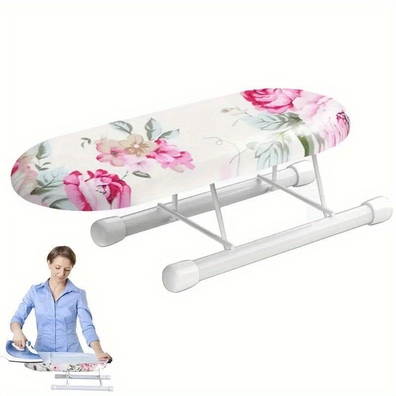 Tablero de planchado portátil sin mangas con estampado floral - Tablero de planchado compacto y ligero de mano con mango ergonómico, 11x3,9x3,1 pulgadas para ropa, camisas, pantalones - Electrodoméstico esencial de cocina, tablero de planchado de cocina