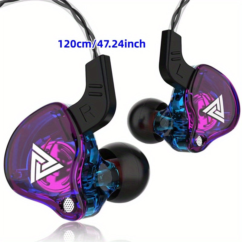 Auriculares Intraurales de Alta Fidelidad QKZ FiLe, Auriculares con Cable y Micrófono, Cancelación de Ruido de Subwoofer, Monitor para Juegos y Música, Plástico Duradero, Cable de 120cm/47.24 pulgadas, Diseño de Colores Vivos