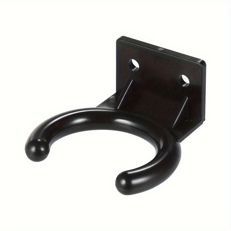 Soporte de micrófono mural durable de 1 pieza, gancho universal de micrófono, construcción de plástico resistente, organizador de equipo de audio ahorrador de espacio - Negro
