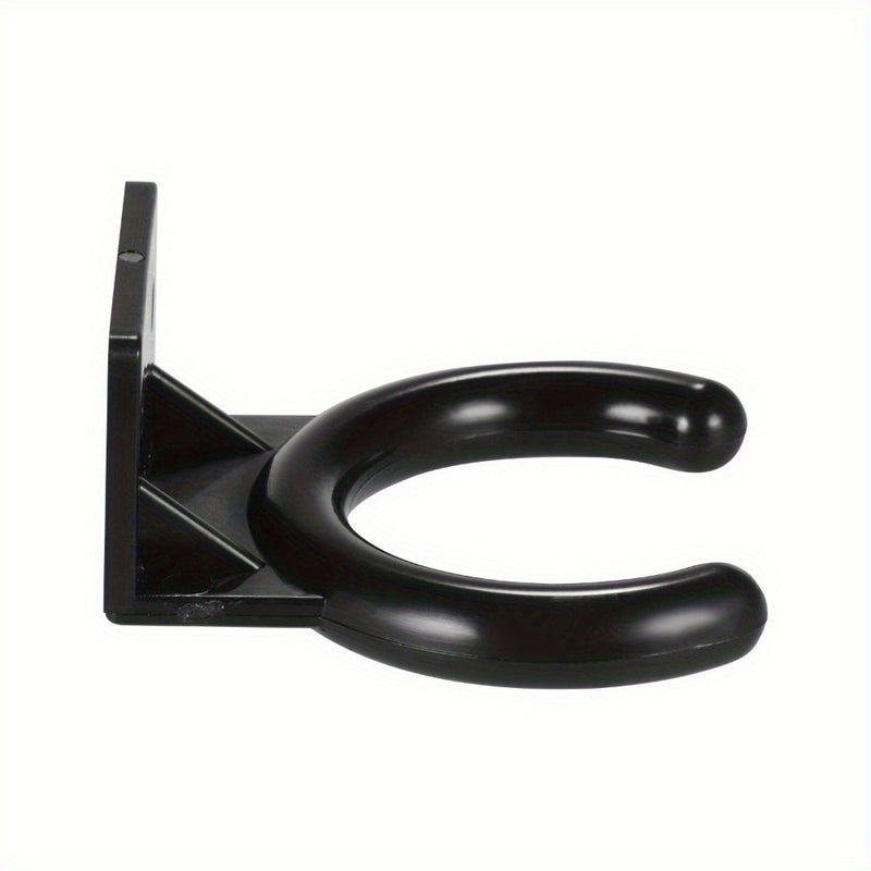 Soporte de micrófono mural durable de 1 pieza, gancho universal de micrófono, construcción de plástico resistente, organizador de equipo de audio ahorrador de espacio - Negro