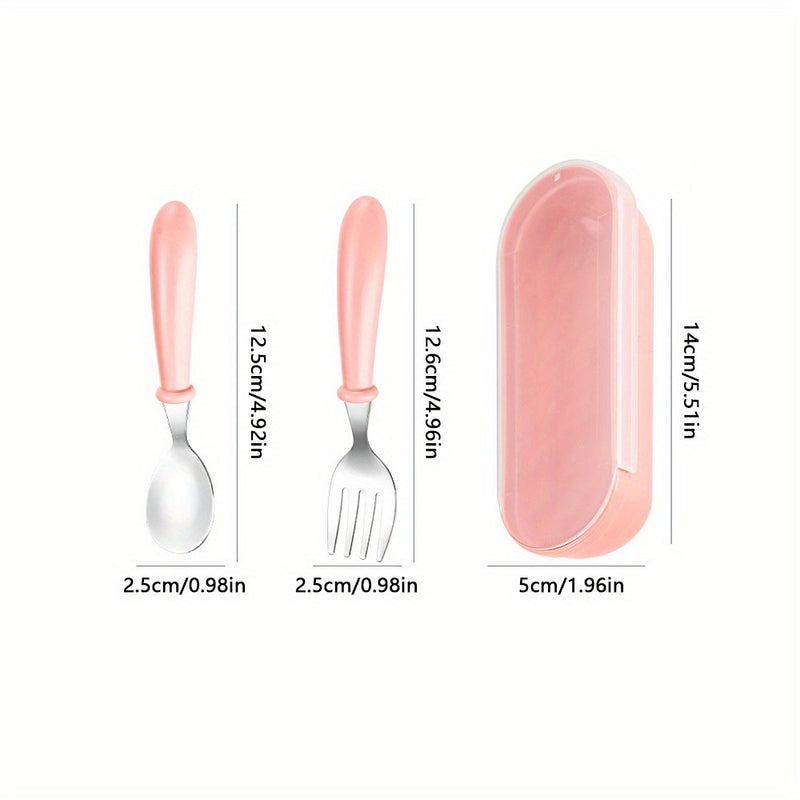 Set de cubiertos de acero inoxidable personalizado con estuche de almacenamiento - Cuchara y tenedor duraderos, ideal para fiestas y regalos de Pascua