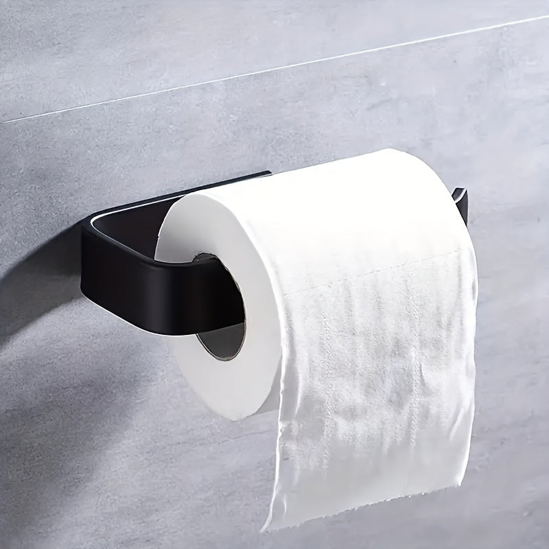 Soporte de papel higiénico de plástico para montar en la pared, instalación sin taladro, estantería colgante para baño, diseño moderno para organización fácil, estantería de pie